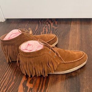 Christian Louboutin Brown Fringe Chukka Boots